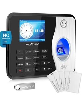 HapAttend H3 Fingerprint Employee Time Clock RFID No WiFi Open Box